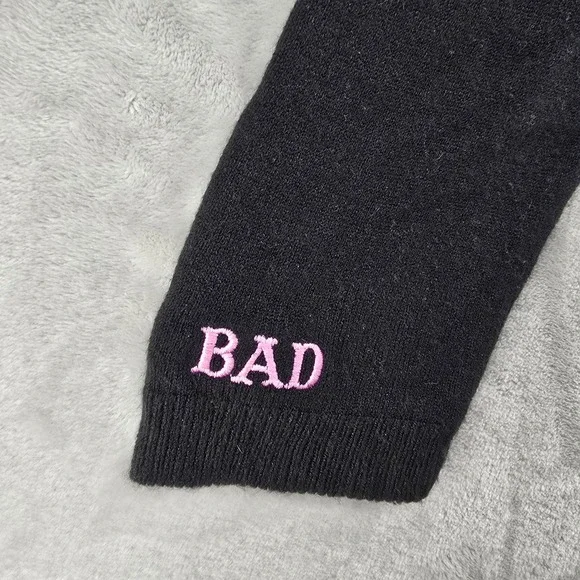 Lucky 13 Girls XL Cardigan Black Pink Cat Bad Luck Kitten Klub Sweater - Picture 3 of 12